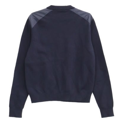 PRADA UMA348 Rubber Logo Wool Nylon Sweater Navy Size 46
