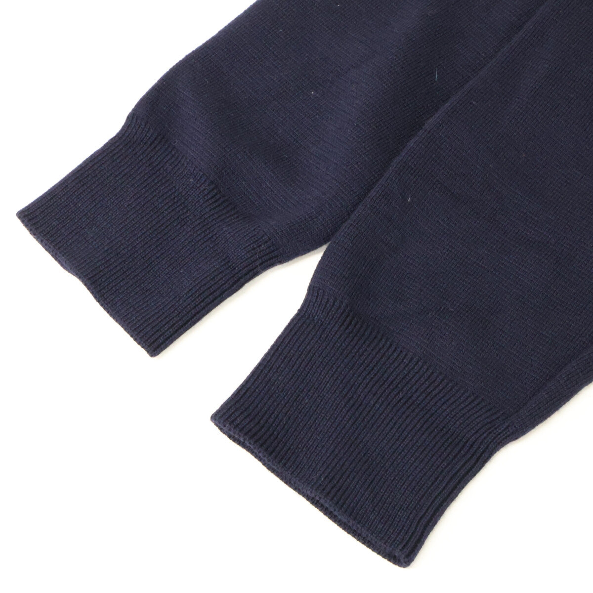 PRADA UMA348 Rubber Logo Wool Nylon Sweater Navy Size 46