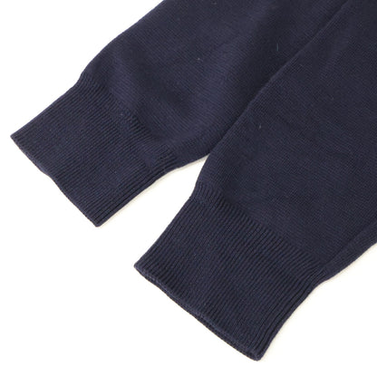 PRADA UMA348 Rubber Logo Wool Nylon Sweater Navy Size 46