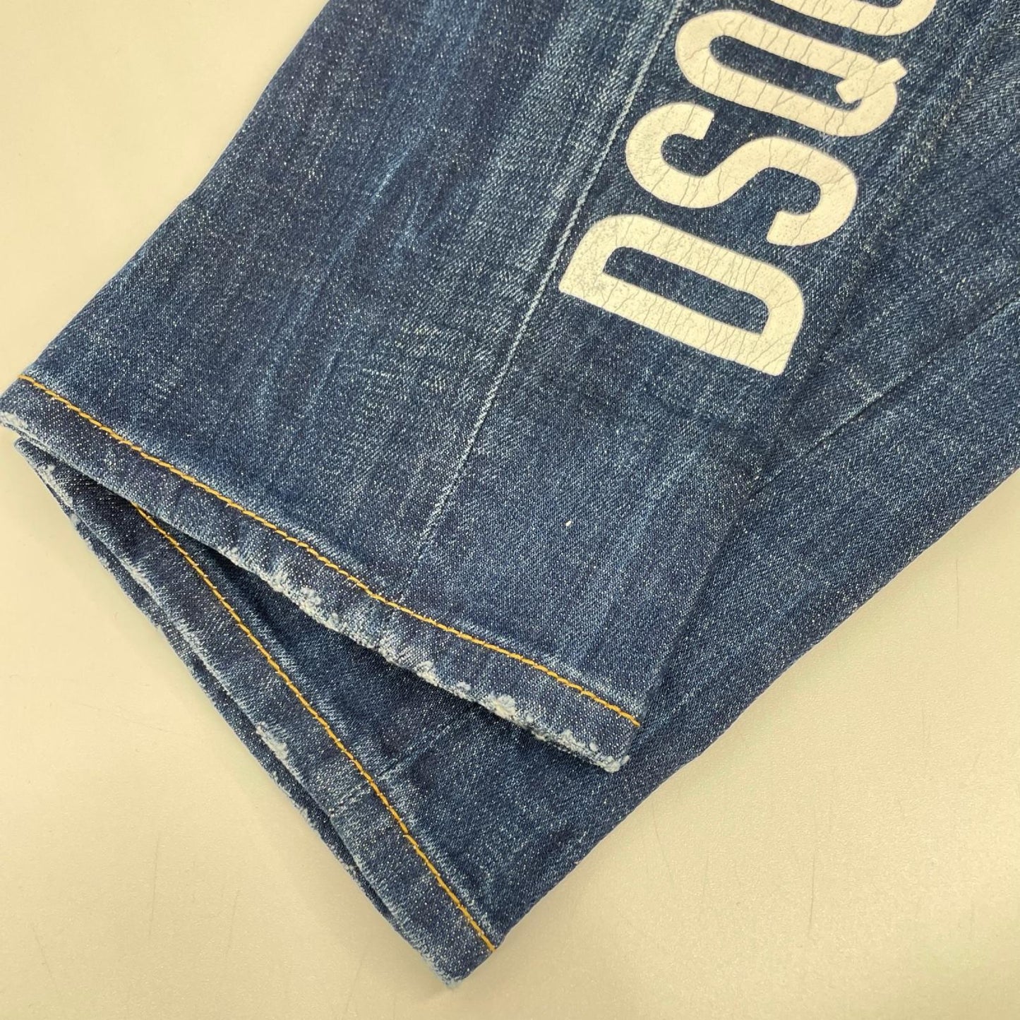 DSQUARED 23SS Tidy Biker Paint Design Jeans Indigo Size 42