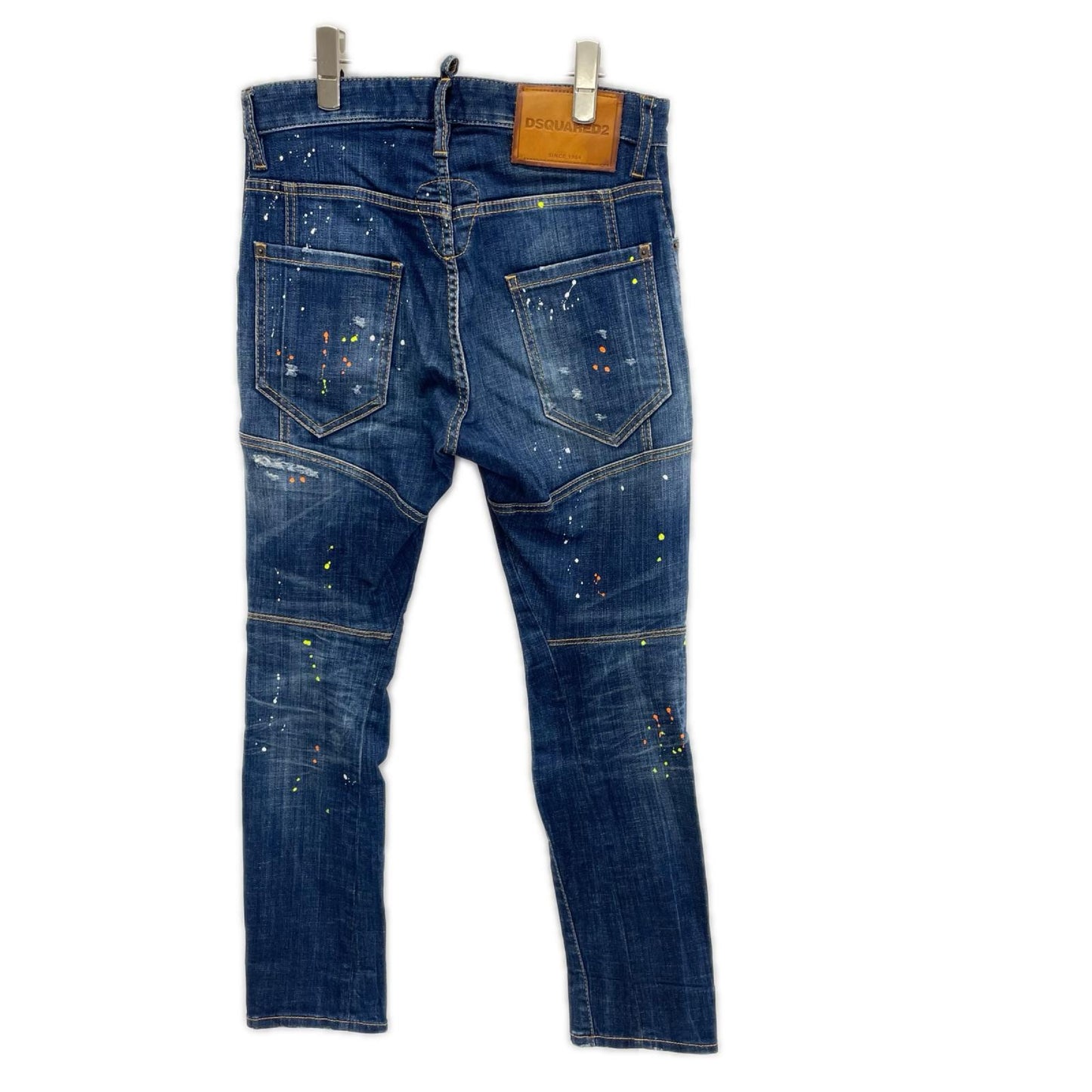 DSQUARED 23SS Tidy Biker Paint Design Jeans Indigo Size 42