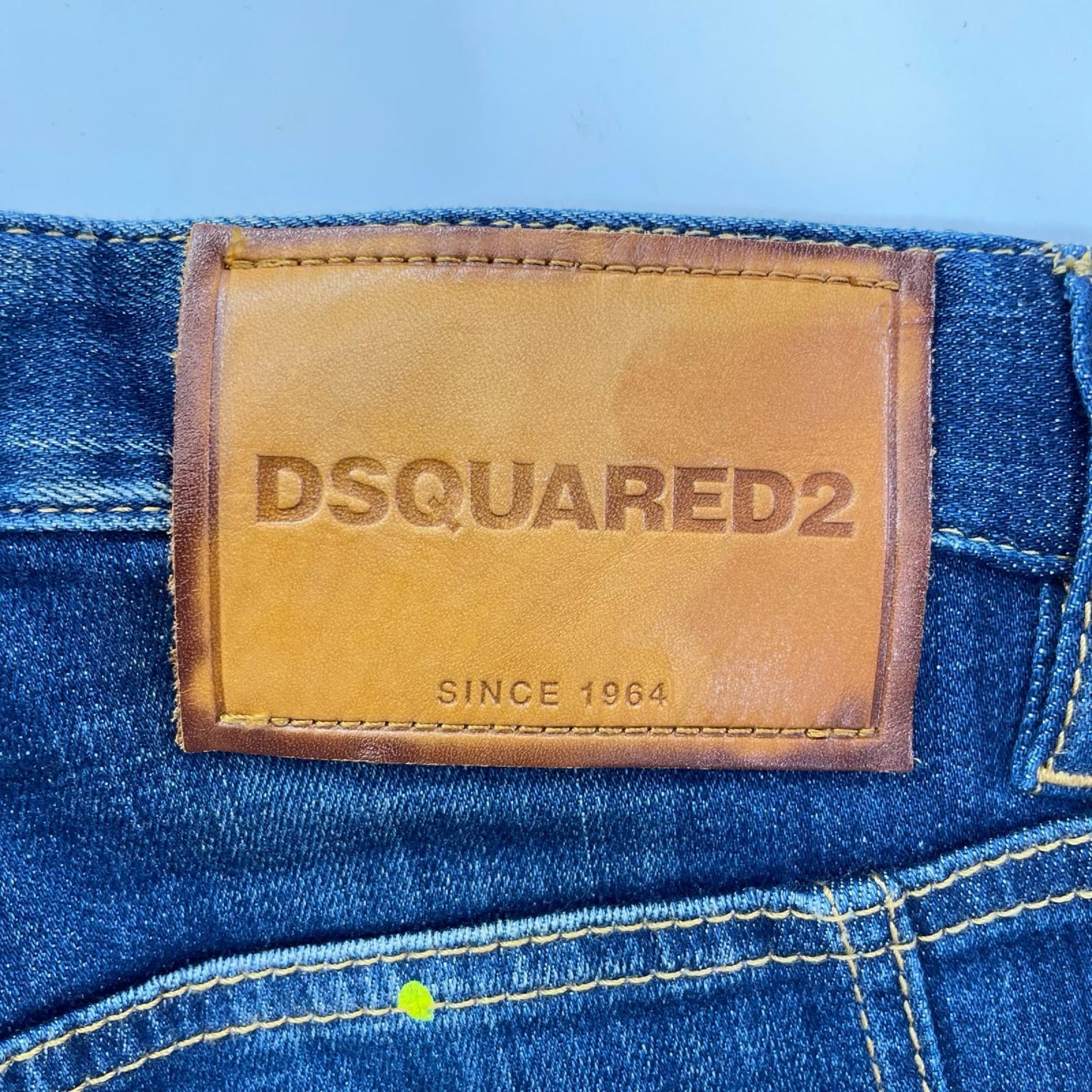 DSQUARED 23SS Tidy Biker Paint Design Jeans Indigo Size 42