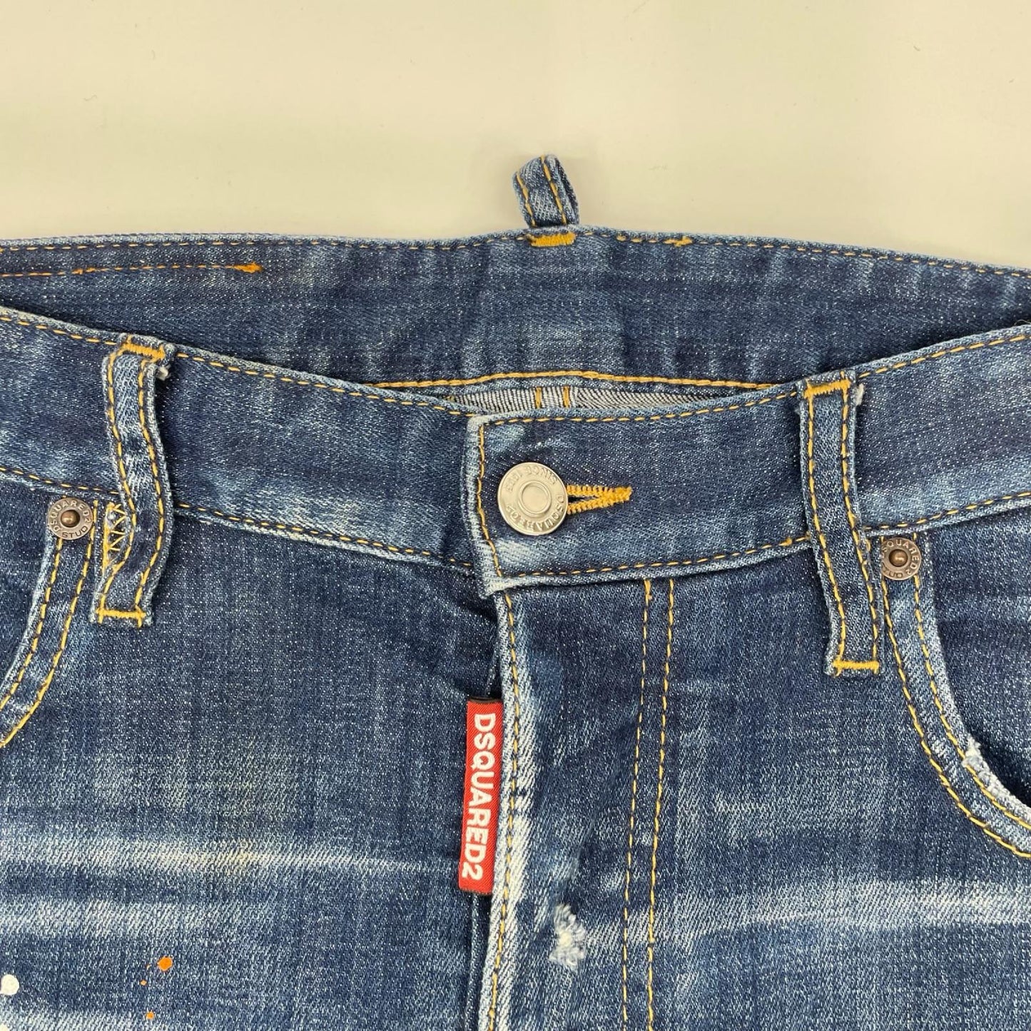 DSQUARED 23SS Tidy Biker Paint Design Jeans Indigo Size 42