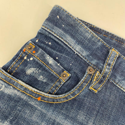 DSQUARED 23SS Tidy Biker Paint Design Jeans Indigo Size 42
