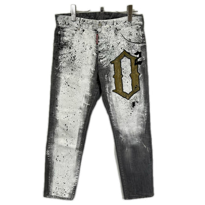 DSQUARED 22SS Cool Guy D Paint Denim Jeans Gray Size 44