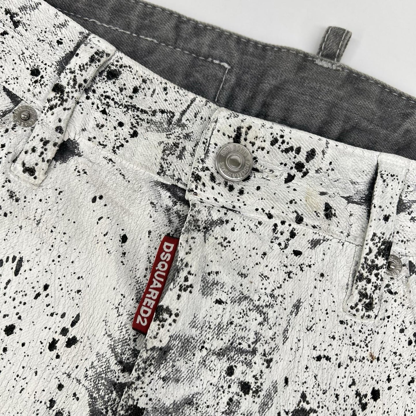 DSQUARED 22SS Cool Guy D Paint Denim Jeans Gray Size 44