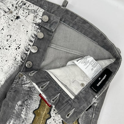 DSQUARED 22SS Cool Guy D Paint Denim Jeans Gray Size 44