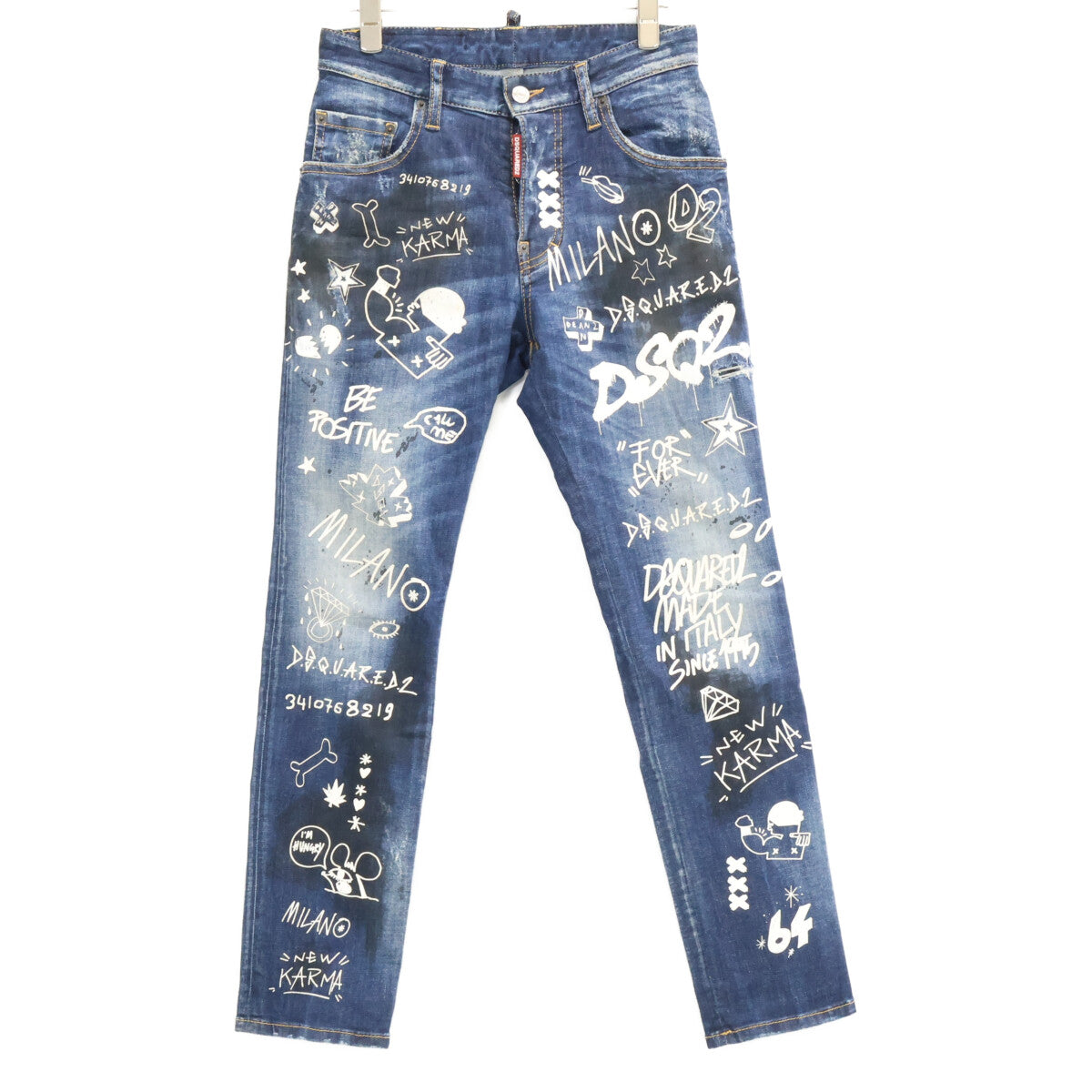 Dsquared2 DSQUARED Skater Dark Graffiti Wash Jeans Size 42