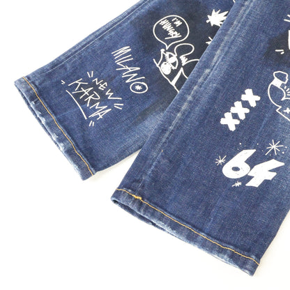 Dsquared2 DSQUARED Skater Dark Graffiti Wash Jeans Size 42