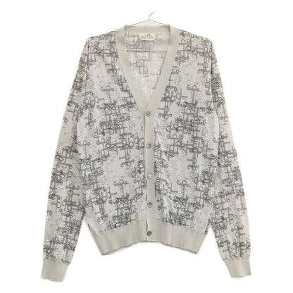 HERMES Horsebit Cotton Cardigan Gray Size S