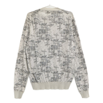 HERMES Horsebit Cotton Cardigan Gray Size S