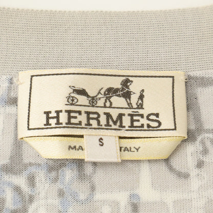 HERMES Horsebit Cotton Cardigan Gray Size S