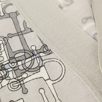 HERMES Horsebit Cotton Cardigan Gray Size S
