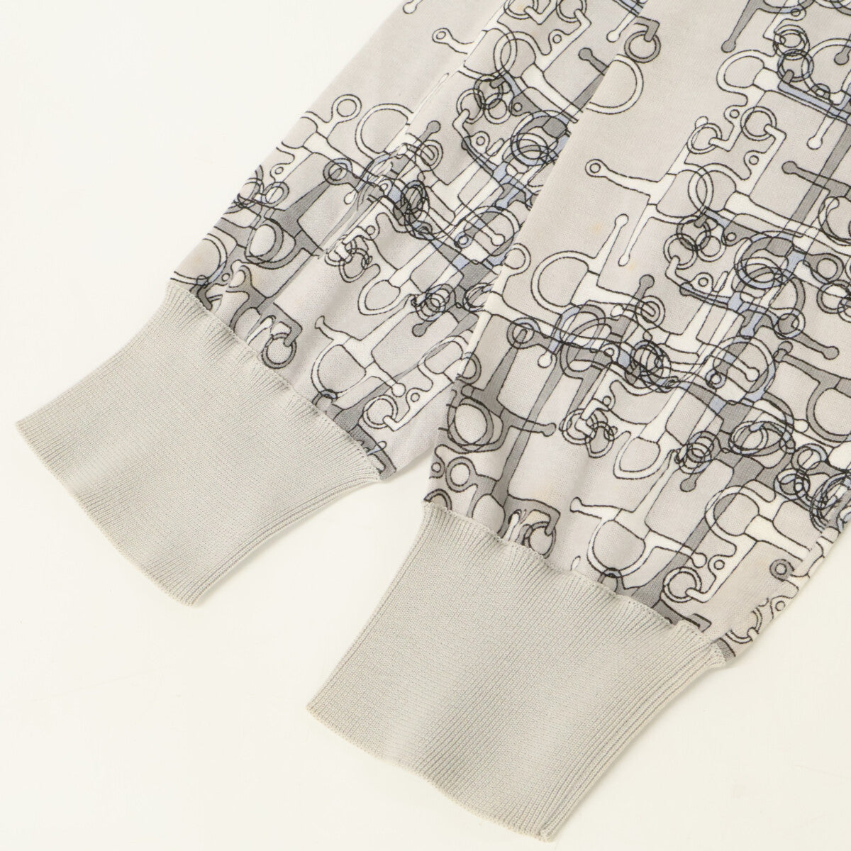 HERMES Horsebit Cotton Cardigan Gray Size S