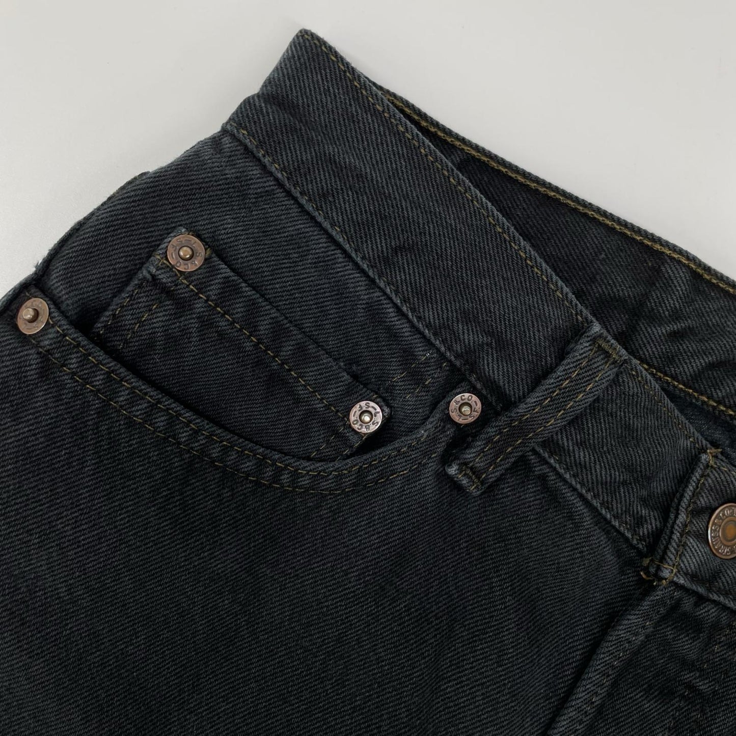 LEVI'S 90s USA 501 Garment Dyed Black Denim Jeans Size 29/34