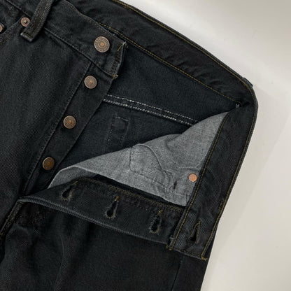 LEVI'S 90s USA 501 Garment Dyed Black Denim Jeans Size 29/34
