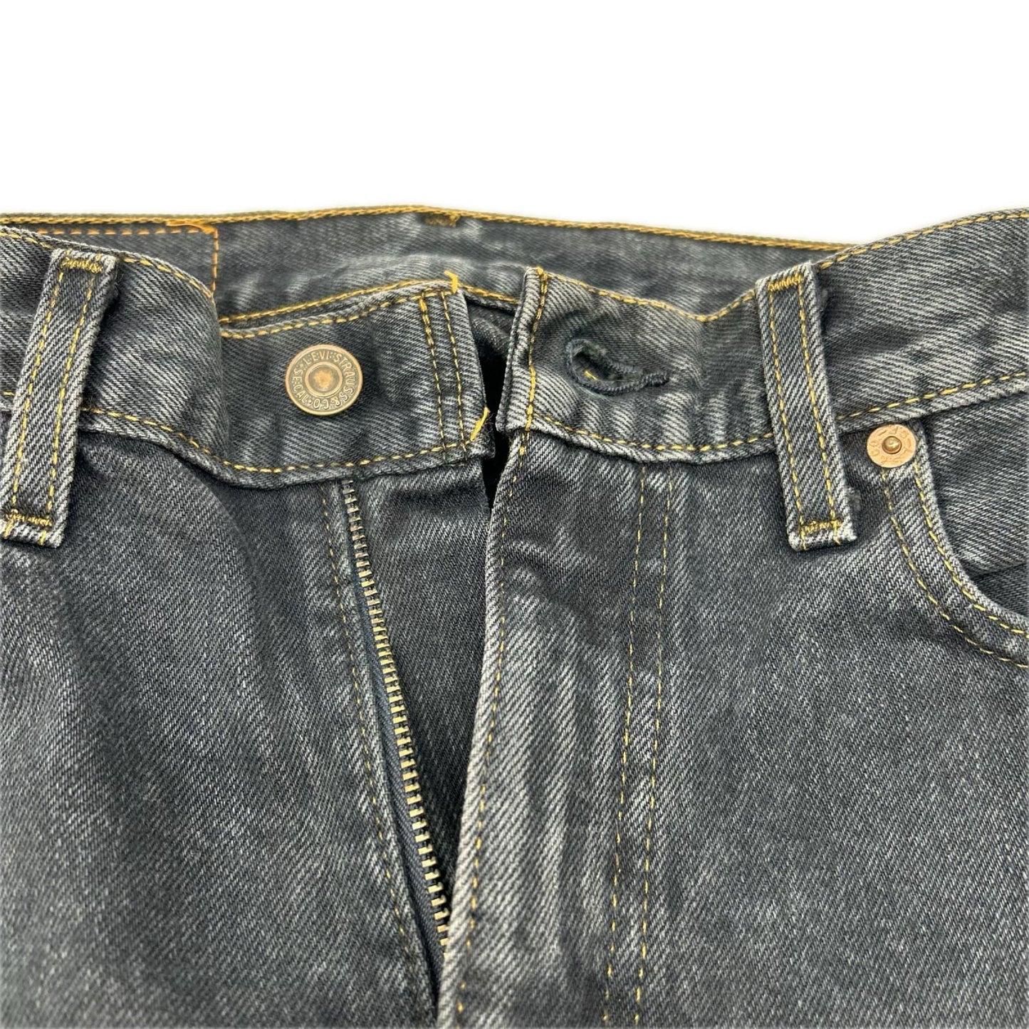 LEVI'S 00s USA 505 Yarn Dyed Black Denim Jeans Size 30/34