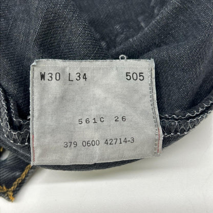 LEVI'S 00s USA 505 Yarn Dyed Black Denim Jeans Size 30/34