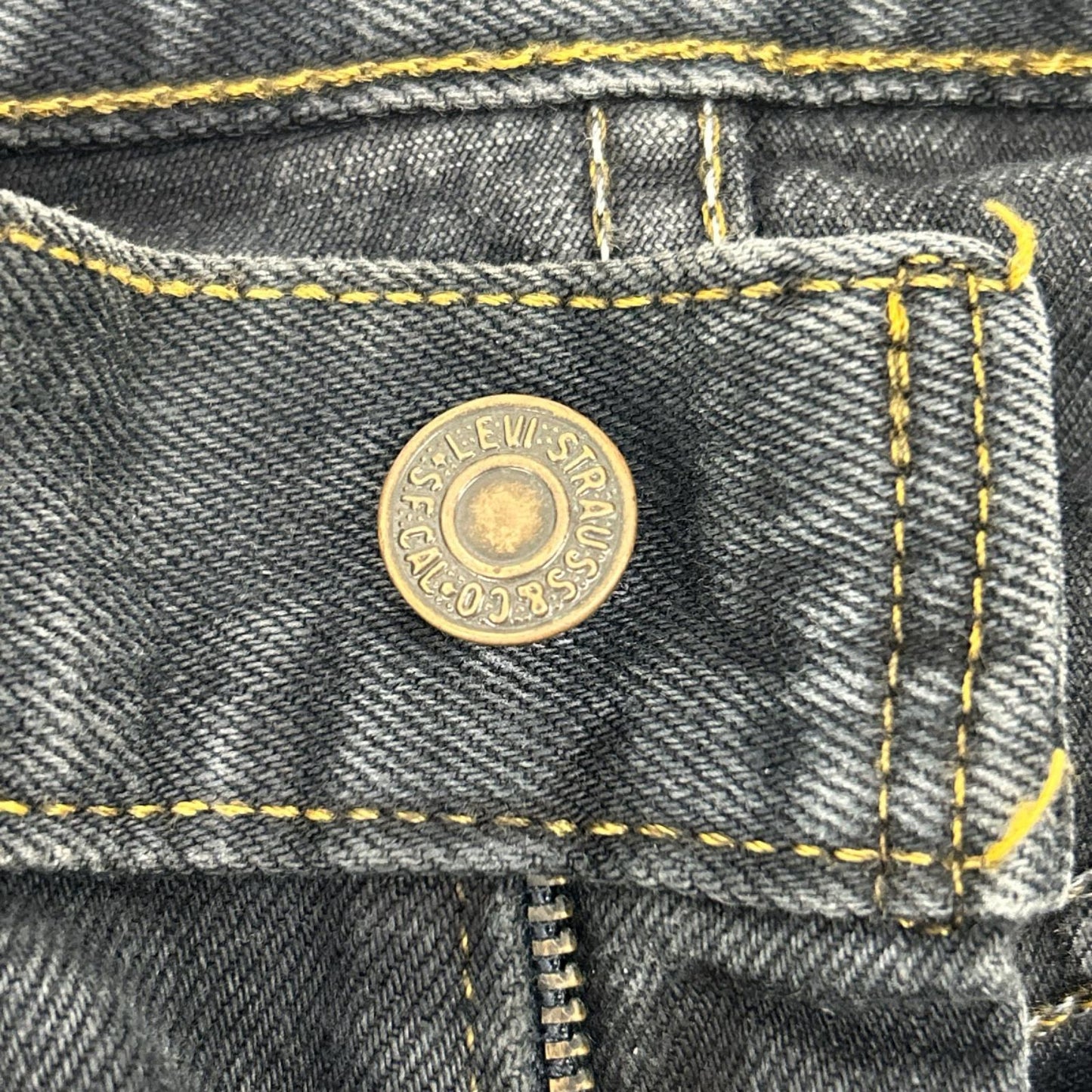 LEVI'S 00s USA 505 Yarn Dyed Black Denim Jeans Size 30/34