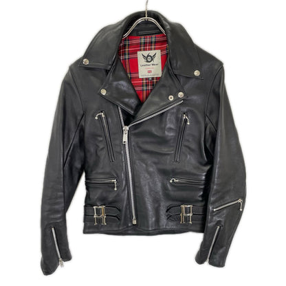 666 Black LJM-1TF Tartan Lining Side Rider Jacket Size 32