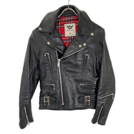 666 Black LJM-1TF Tartan Lining Side Rider Jacket Size 32