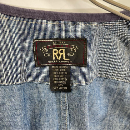 RRL Denim Workwear Hickory Vest Indigo/White