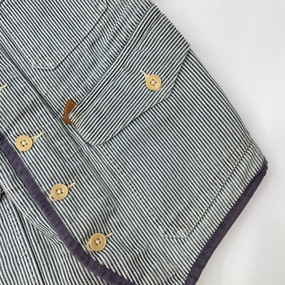 RRL Denim Workwear Hickory Vest Indigo/White
