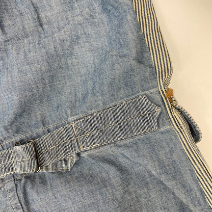 RRL Denim Workwear Hickory Vest Indigo/White