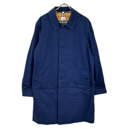 BURBERRY Nova Check Lined Fly Front Trench Coat Navy Size 50