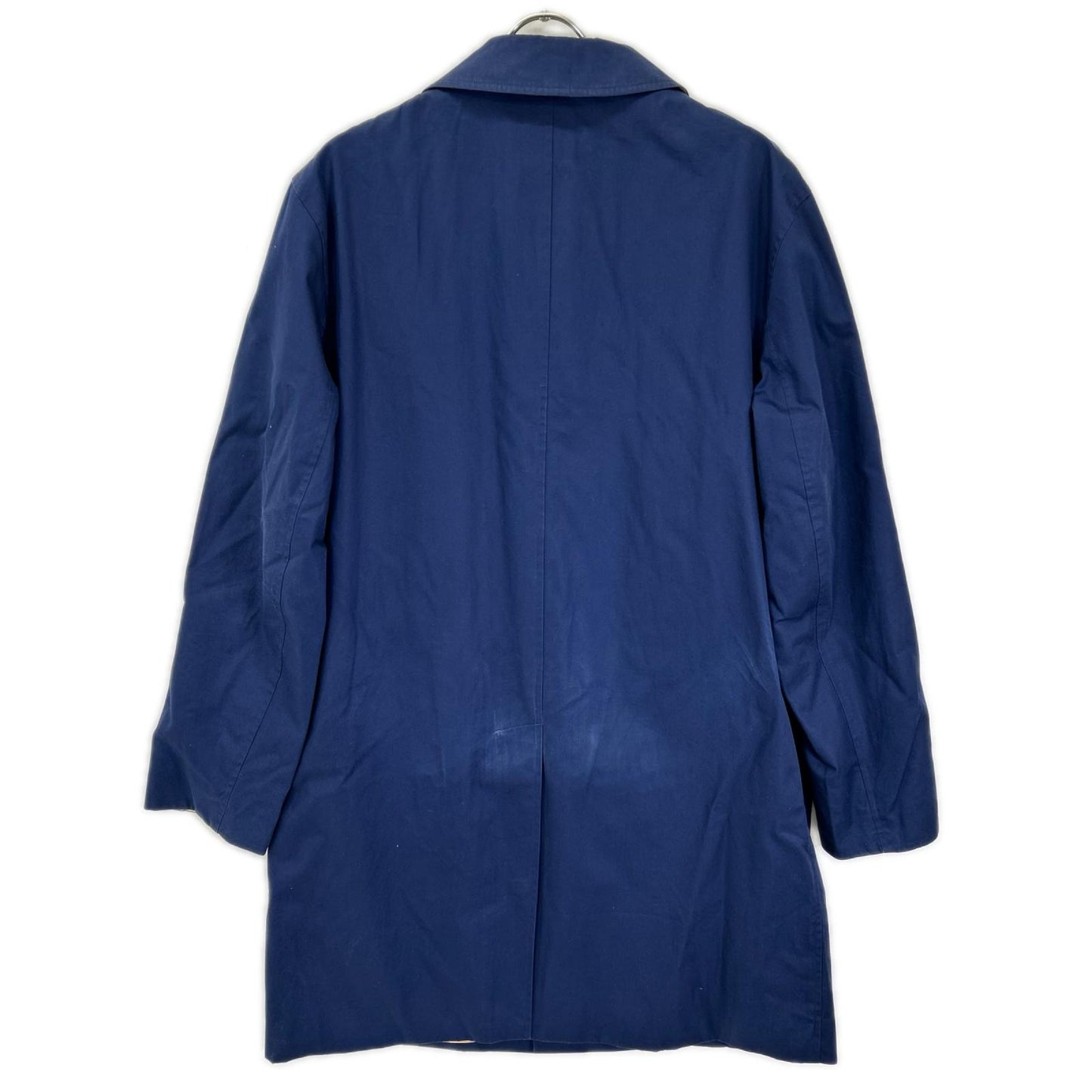 BURBERRY Nova Check Lined Fly Front Trench Coat Navy Size 50