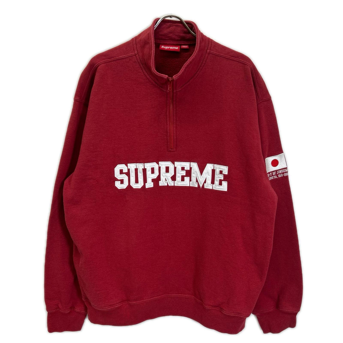 Supreme 26SS Shop Flag Half Zip Sweatshirt Red Size XL