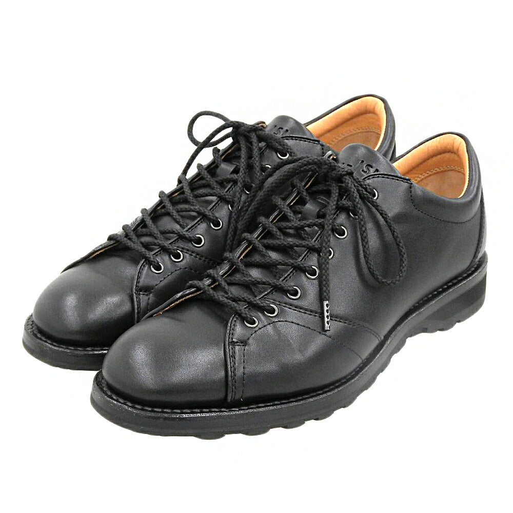 SHETLAND FOX Speyside Leather Sneakers Black Size 6