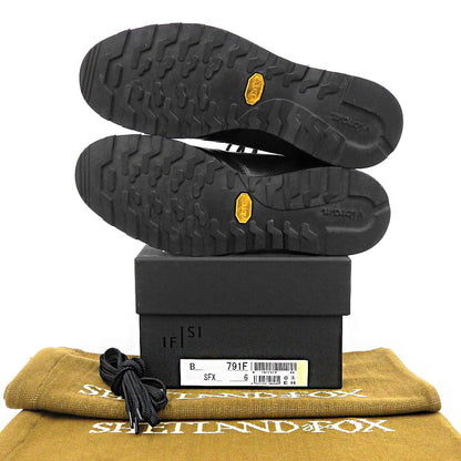 SHETLAND FOX Speyside Leather Sneakers Black Size 6