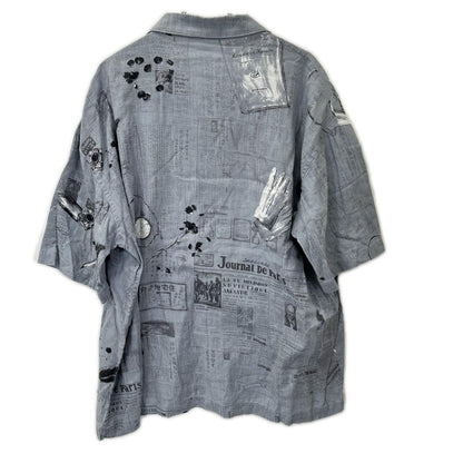 Porter Classic MONSIEUR KURATA Cotton Linen S/S Gray Size XL
