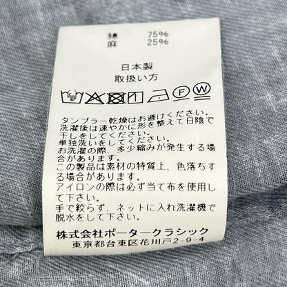 Porter Classic MONSIEUR KURATA Cotton Linen S/S Gray Size XL
