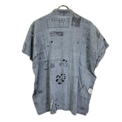 Porter Classic Gray Cotton Linen Kurata Blouse Size XL