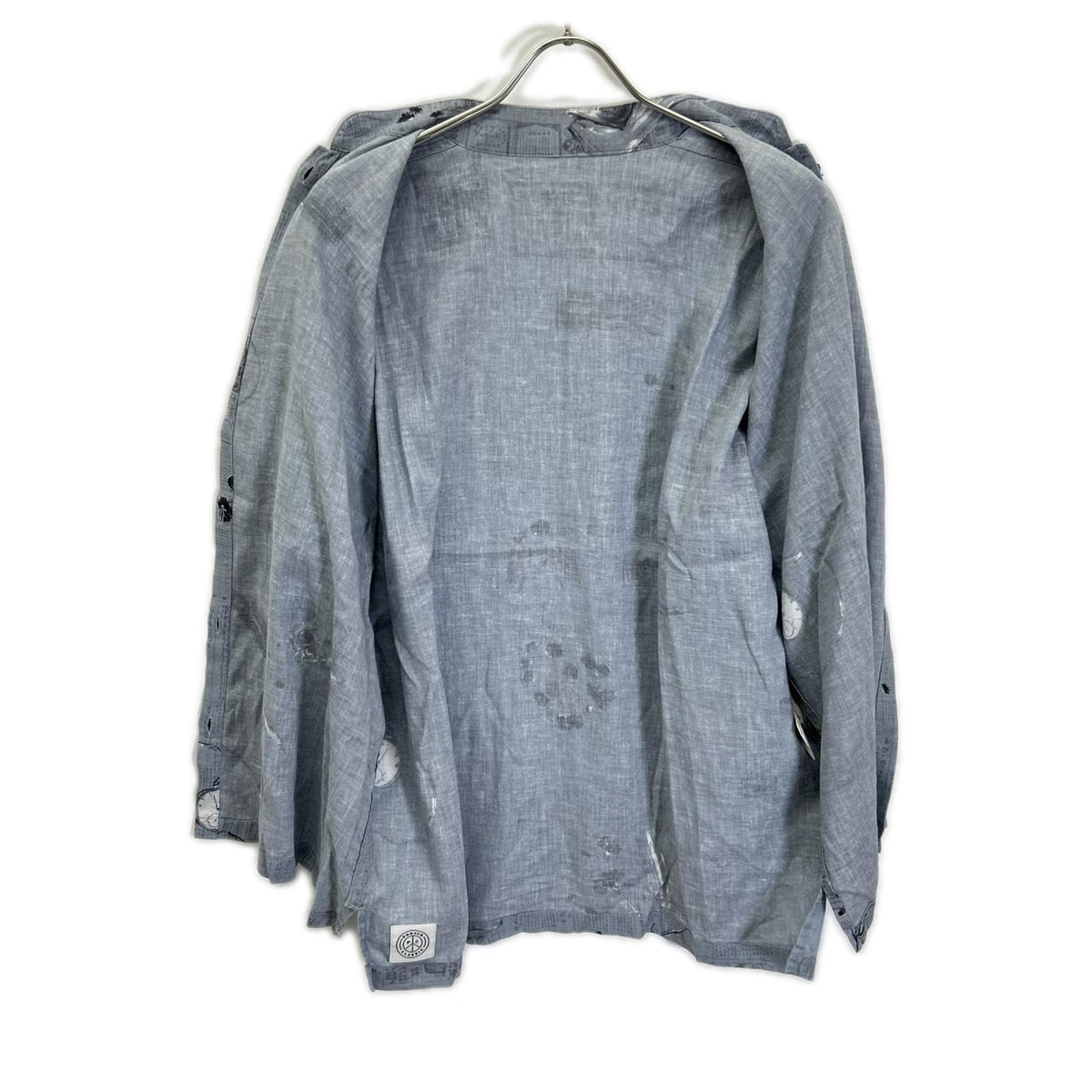 Porter Classic Gray Cotton Linen Kurata Blouse Size XL