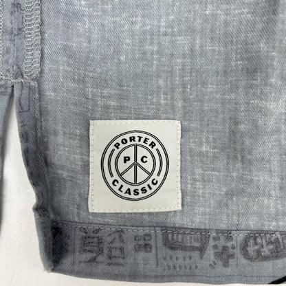 Porter Classic Gray Cotton Linen Kurata Blouse Size XL