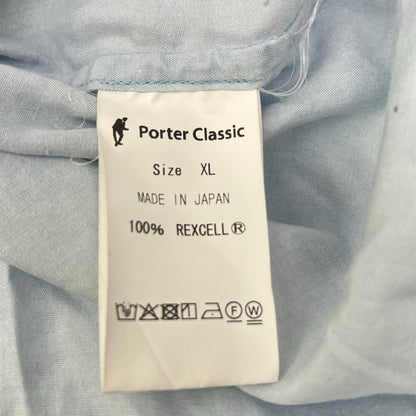 Porter Classic Lyocell Shell Button Shirt Blue Size XL