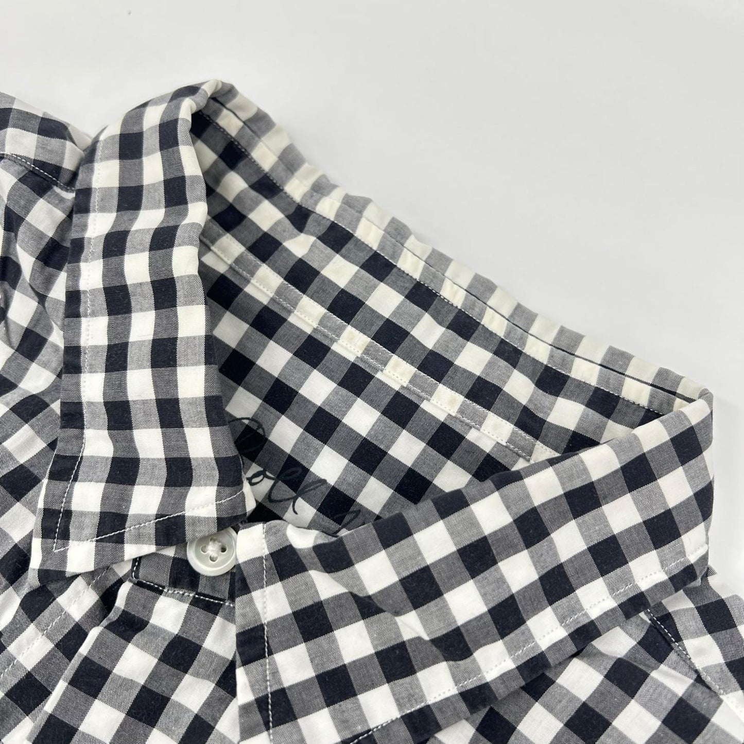 Porter Classic Cotton Roll Up Gingham Shirt Multi Size M