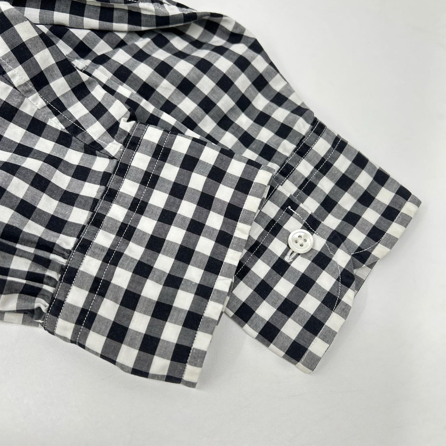 Porter Classic Cotton Roll Up Gingham Shirt Multi Size M