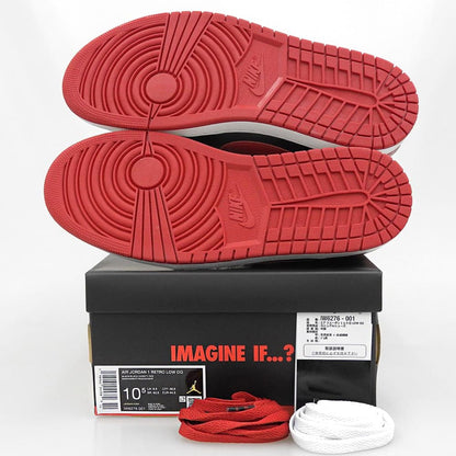 NIKE Air Jordan 1 Retro Low Sneakers Black/Red Size 10.5(US)