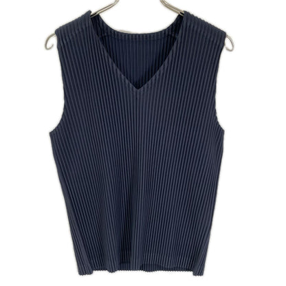 HOMME PLISSE ISSEY MIYAKE 25AW Pleated Vest Navy Size 2