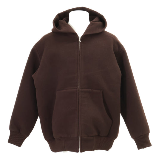 AURALEE 24AW Dark Brown Wool Pile Zip Hoodie Jacket Size 3