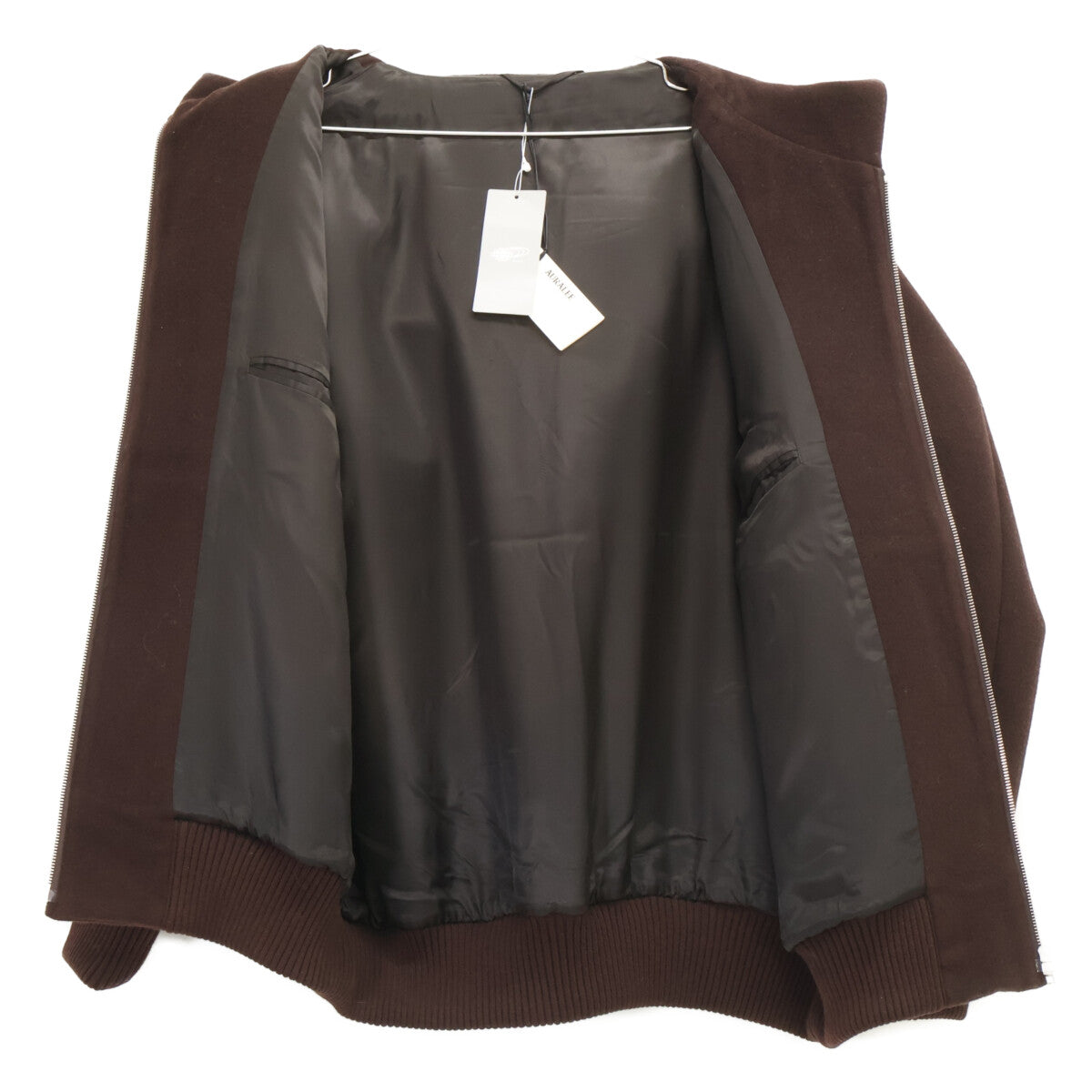 AURALEE 24AW Dark Brown Wool Pile Zip Hoodie Jacket Size 3