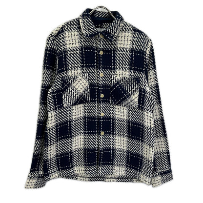 WAX Whiting Overshirt Check Cotton Jacket Navy/White Size M