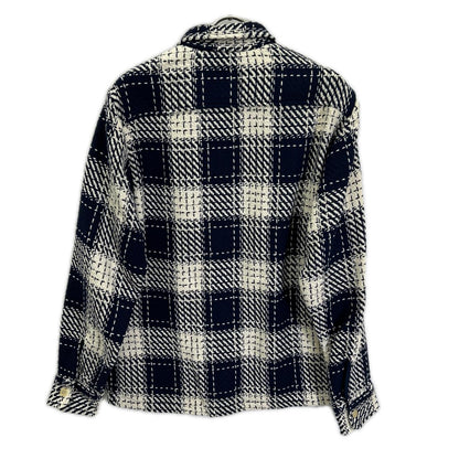 WAX Whiting Overshirt Check Cotton Jacket Navy/White Size M