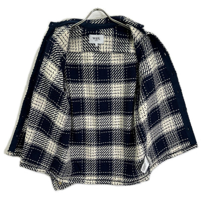 WAX Whiting Overshirt Check Cotton Jacket Navy/White Size M