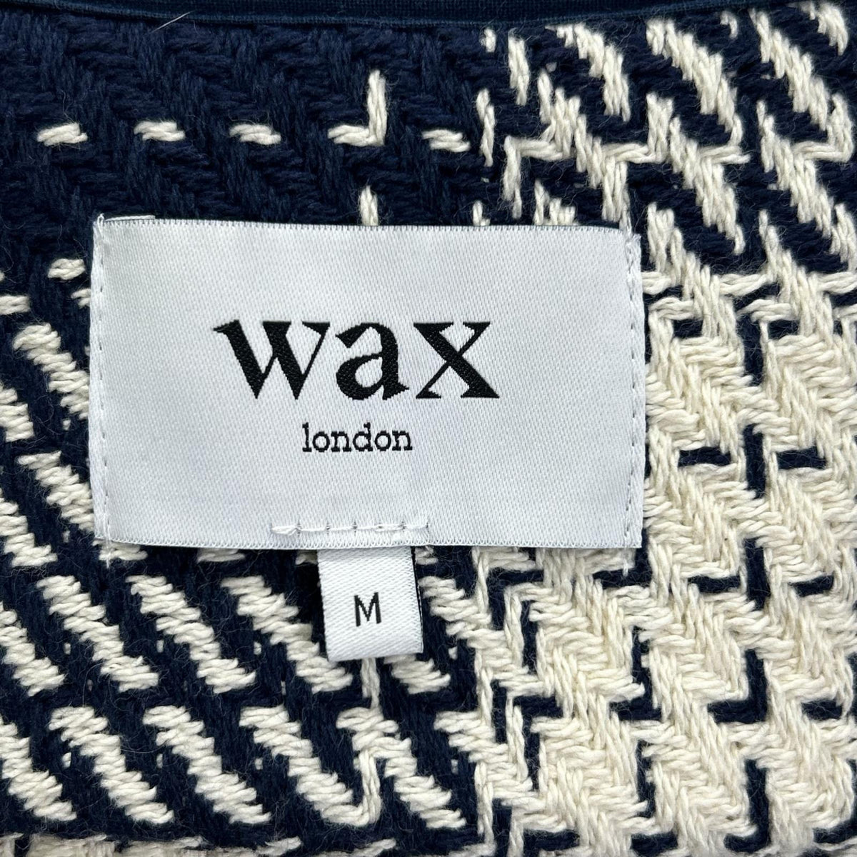 WAX Whiting Overshirt Check Cotton Jacket Navy/White Size M