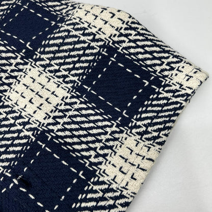WAX Whiting Overshirt Check Cotton Jacket Navy/White Size M